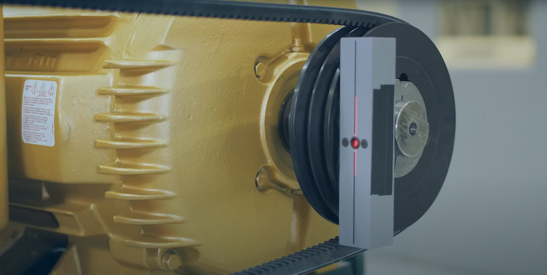 Engineer performing machinery vibration analysis