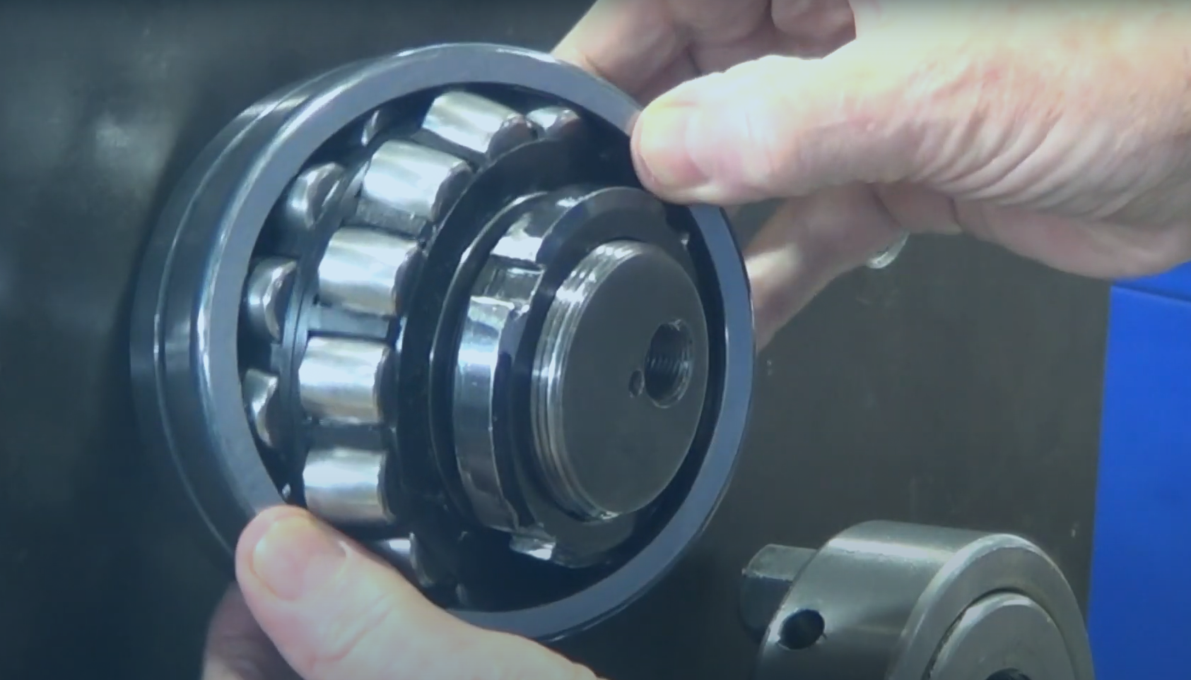 Engineer performing machinery vibration analysis